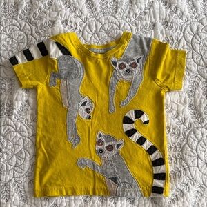 Mini Boden Yellow Lemur Short Sleeve Tee